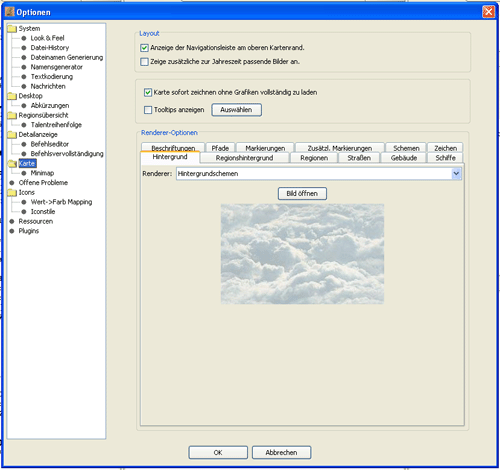 Optionen - Karte